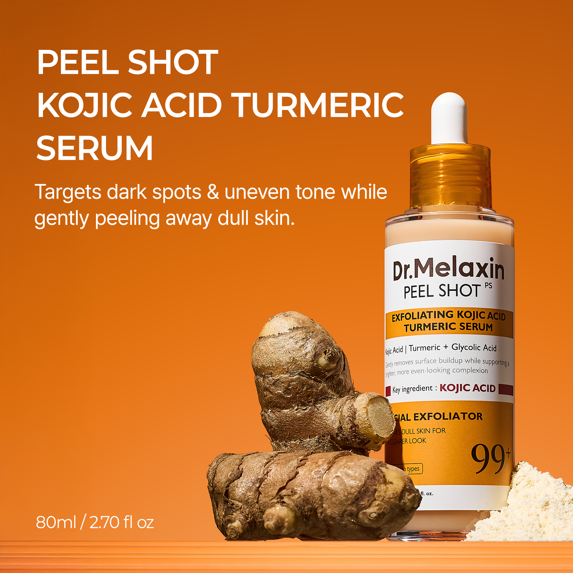DR MELAXIN - Peel Shot Exfoliating Kojic Acid Turmeric Serum 80ml