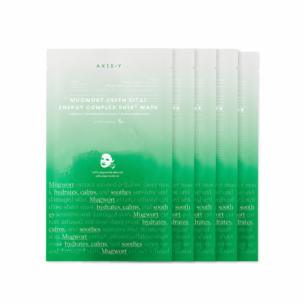 AXIS-Y - Mugwort Green Vital Energy Complex Hydrating and Soothing Sheet Mask 27ml x 5
