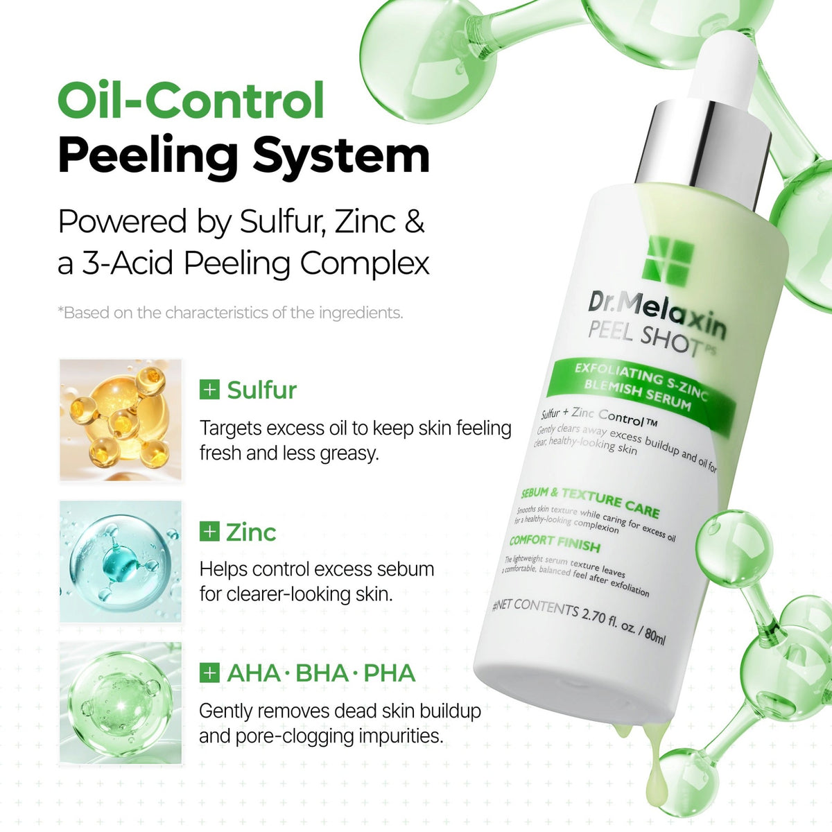 Dr. Melaxin Peel Shot Exfoliating S-Zinc Blemish Serum 80ml