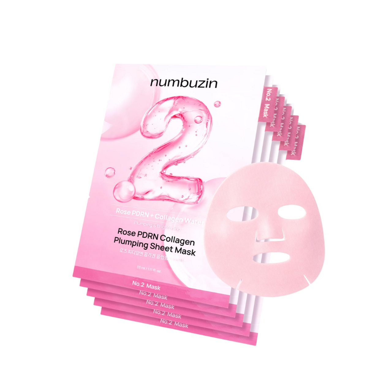 NUMBUZIN - No.2 Rose PDRN Plumping Sheet Mask 5ea