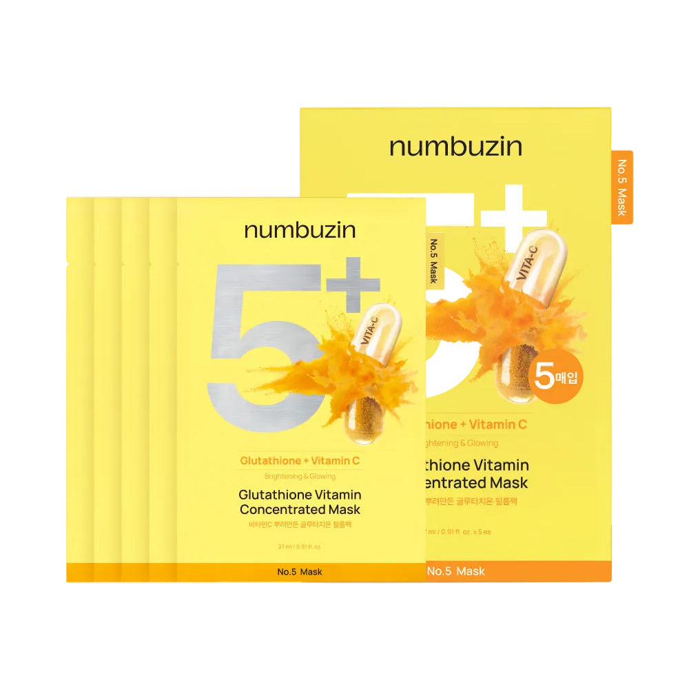 numbuzin No.5 Glutathione Vitamin Concentrated Mask 27ml x 5 Mask