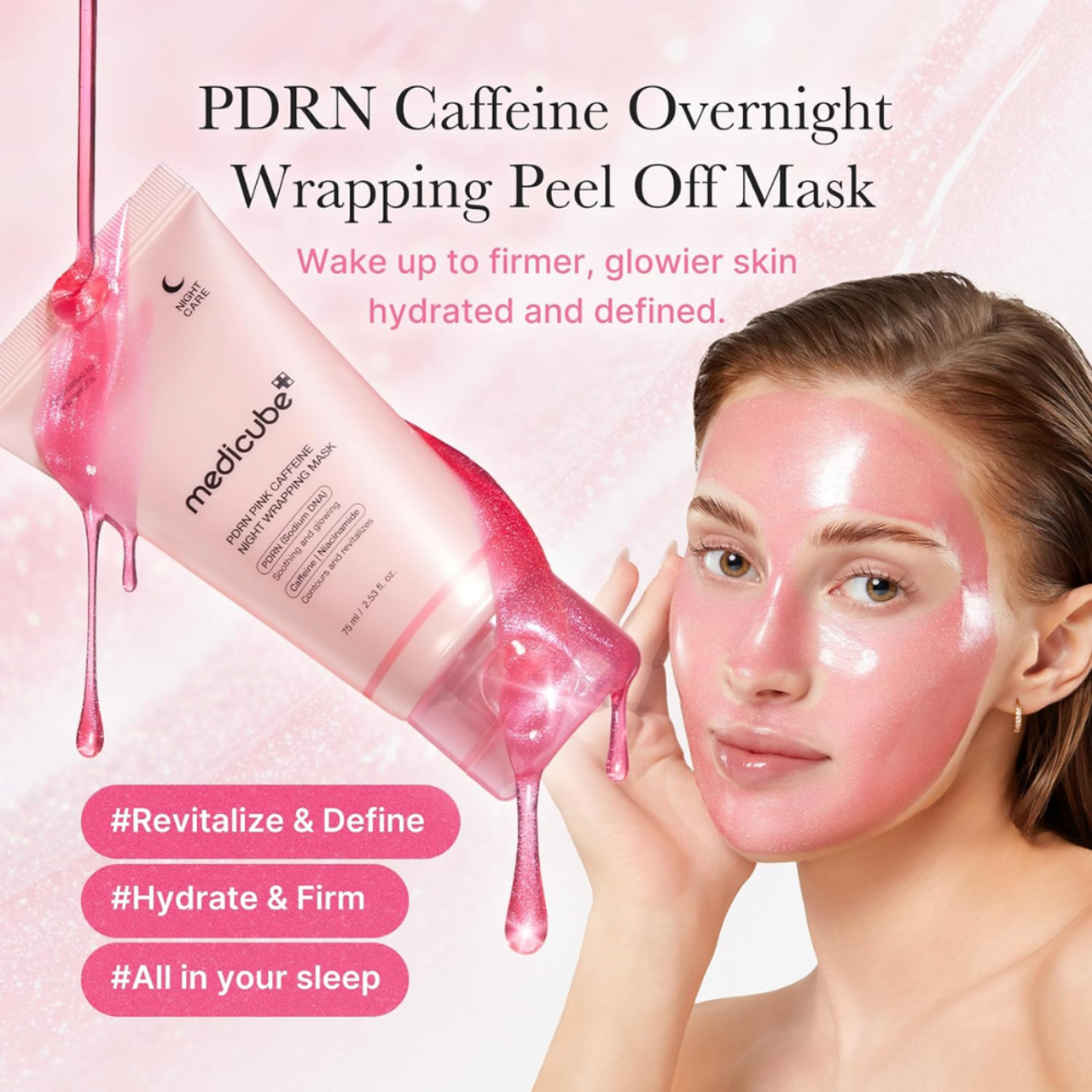 MEDICUBE PDRN Pink Caffeine Night Wrapping Mask – 80 ml