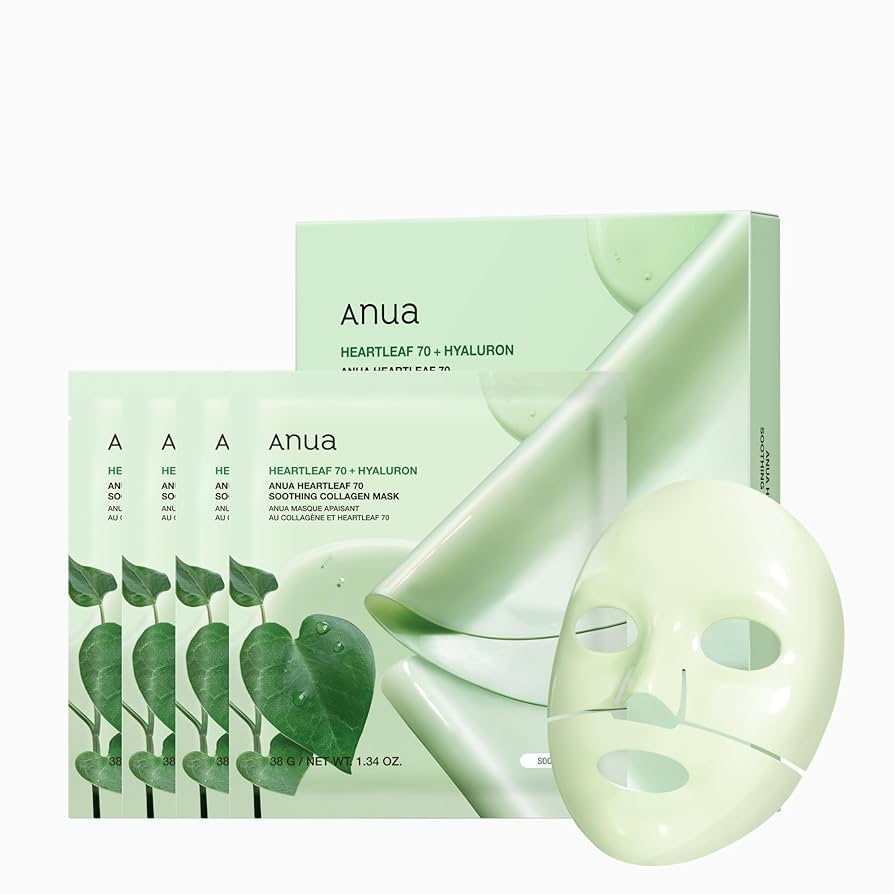 ANUA - Heartleaf 70 Soothing Collagen Mask 38g x 4 Mask