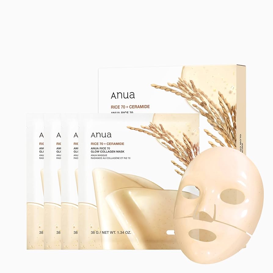 ANUA - Rice 70 Glow Collagen Mask 38g x 4 Mask
