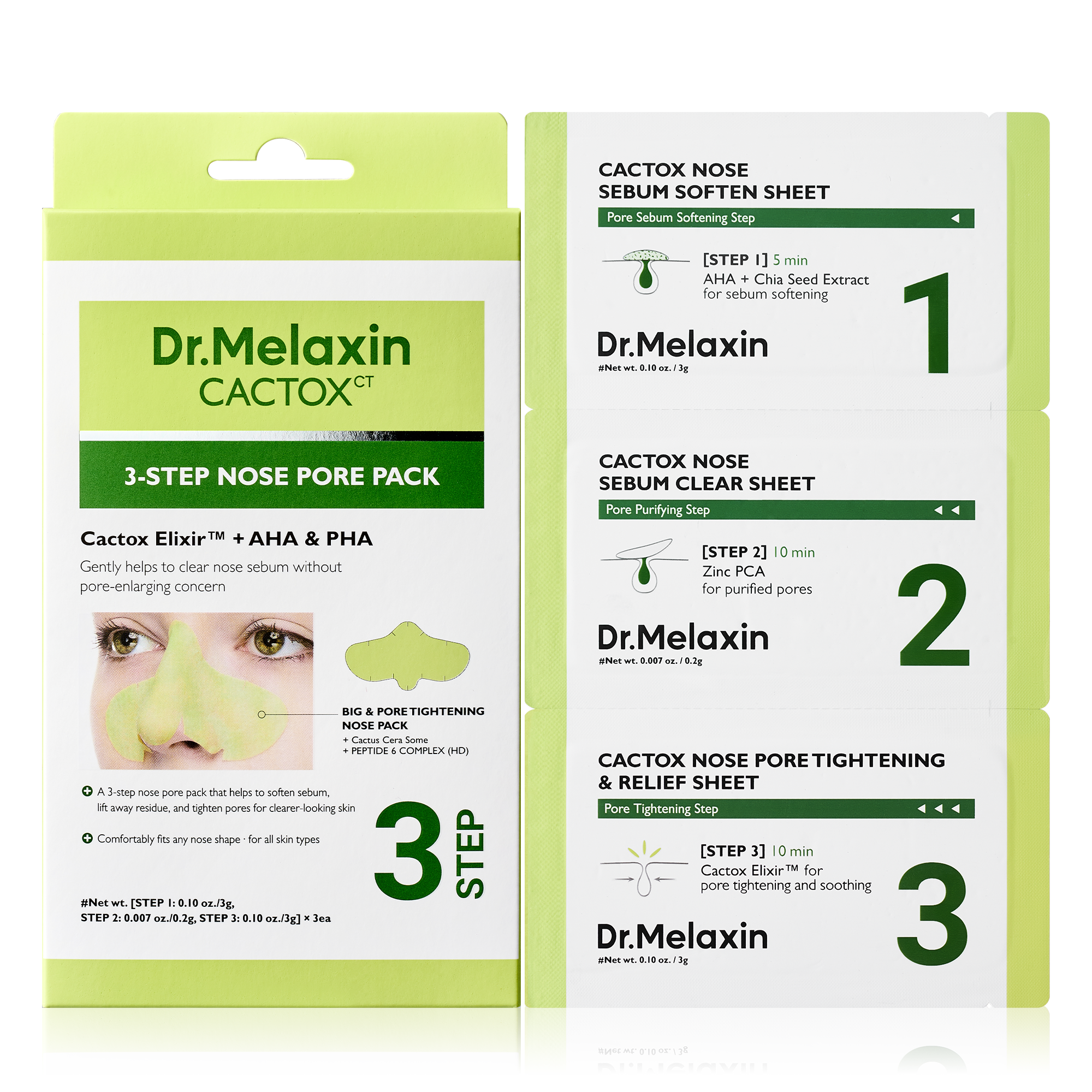 DR MELAXIN - Cactox 3-Step Nose Pore Pack 3gX3ea