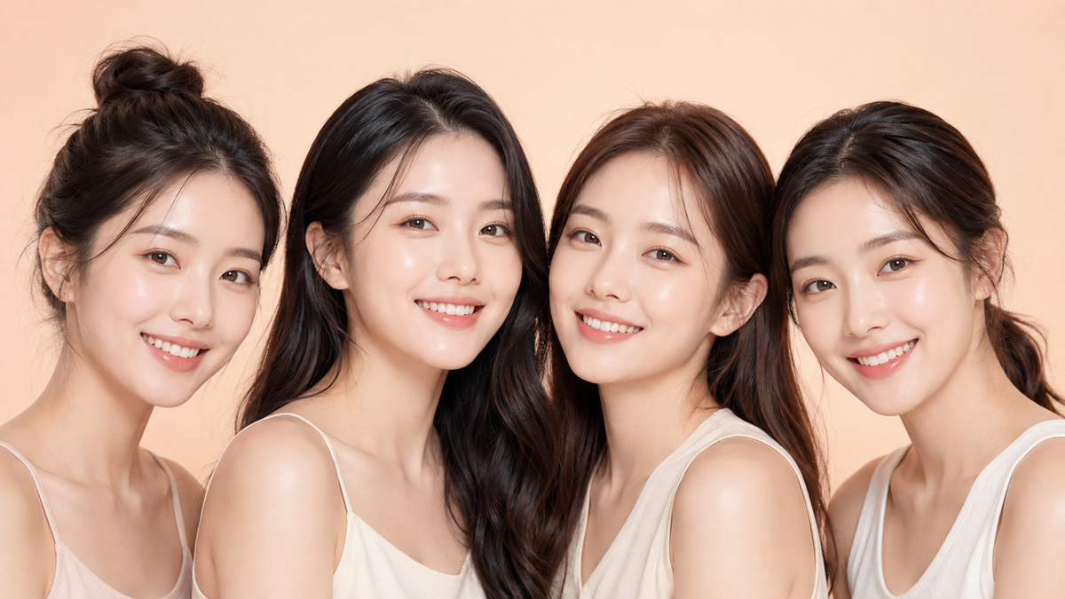 Group of smiling people with radiant skin