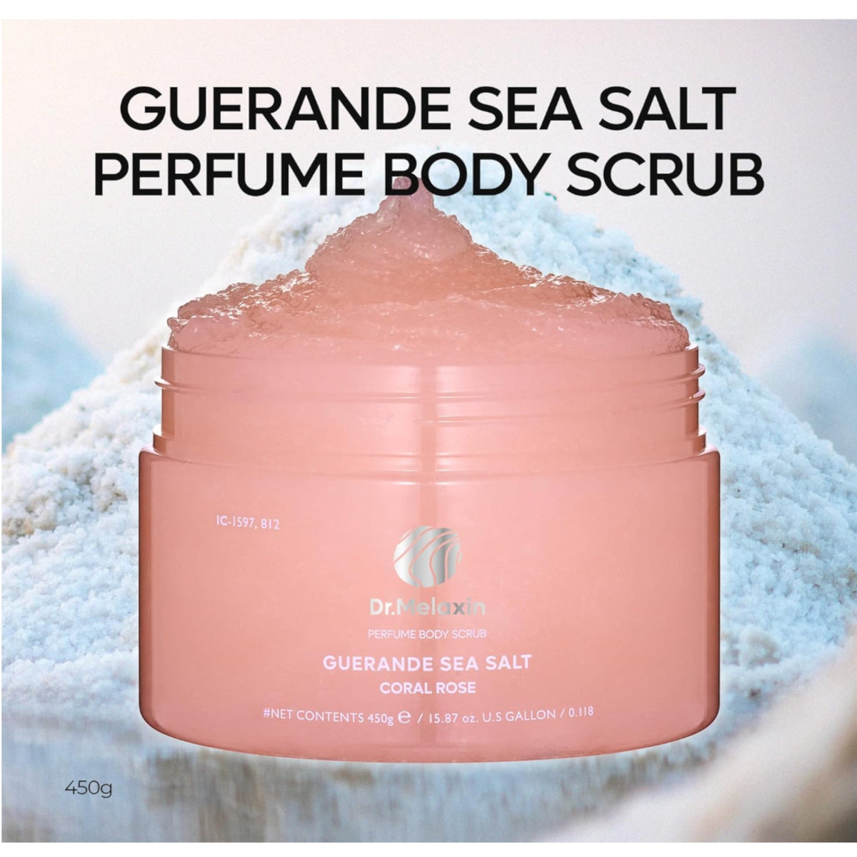 DR MELAXIN - Guerande Sea Salt Perfume Body Scrub Coral Rose 450g – image 2