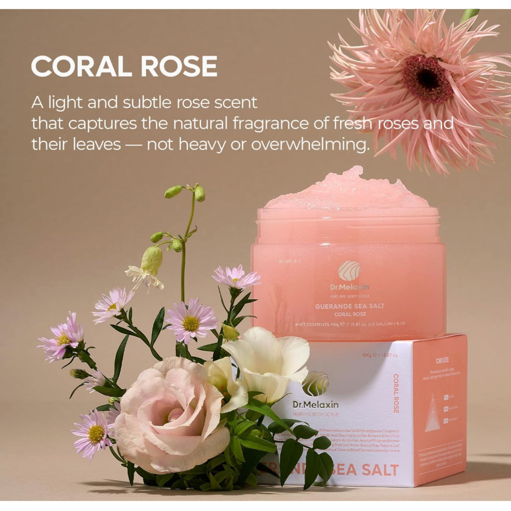 DR MELAXIN - Guerande Sea Salt Perfume Body Scrub Coral Rose 450g – image 3