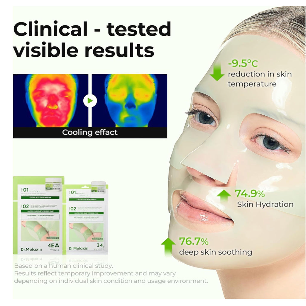 DR MELAXIN - Cactox Pore Relief Jelly Cream Hydrogel Mask 34gX4ea – image 4