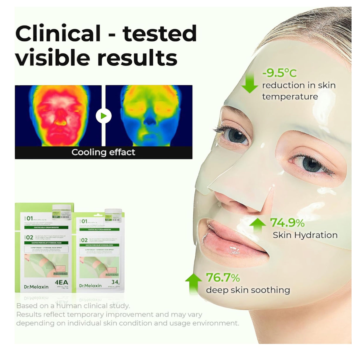 DR MELAXIN - Cactox Pore Relief Jelly Cream Hydrogel Mask 34gX4ea – image 4