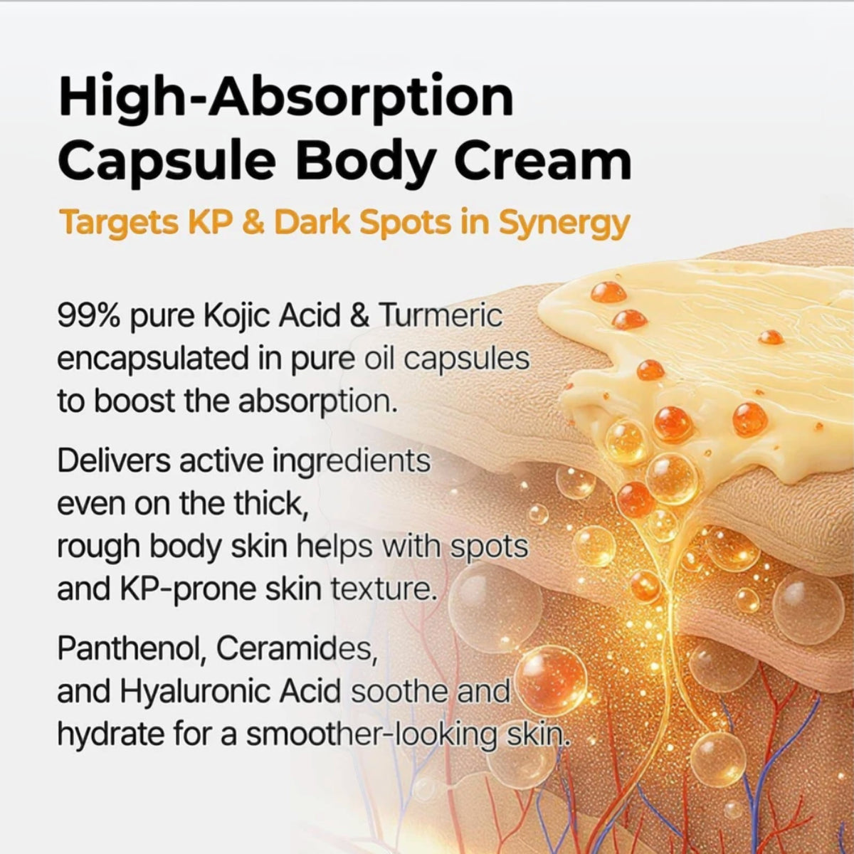 DR MELAXIN - Kojic Acid Turmeric Capsule Body Cream 200g – image 5