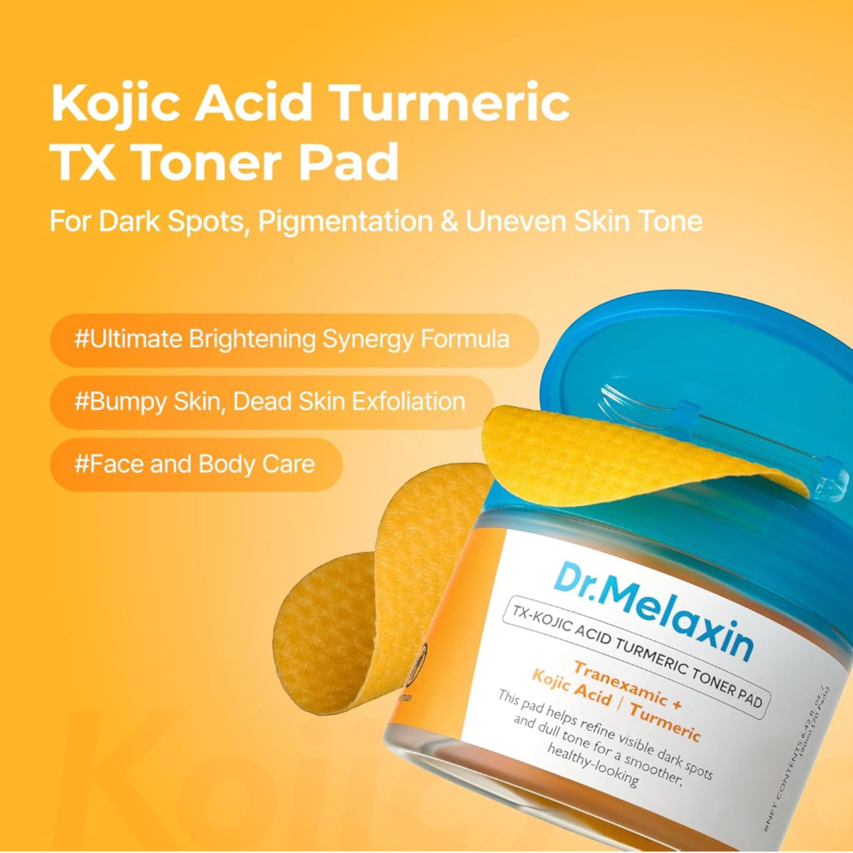 DR MELAXIN - TX-Kojic Acid Turmeric Toner Pad 190ml (70pads) – image 2