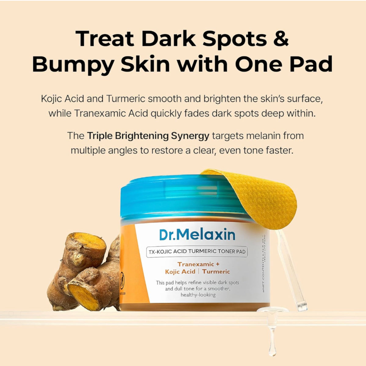 DR MELAXIN - TX-Kojic Acid Turmeric Toner Pad 190ml (70pads) – image 5