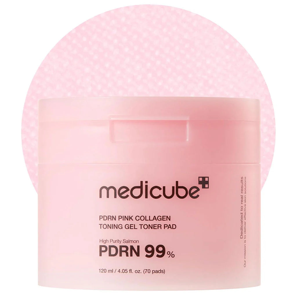 MEDICUBE PDRN Pink Collagen Toning Gel Toner Pad – 70 Pads