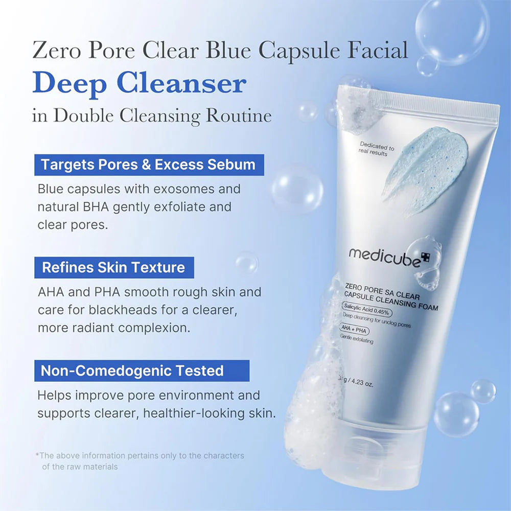MEDICUBE Zero Pore SA Clear Capsule Cleansing Foam – 120 g