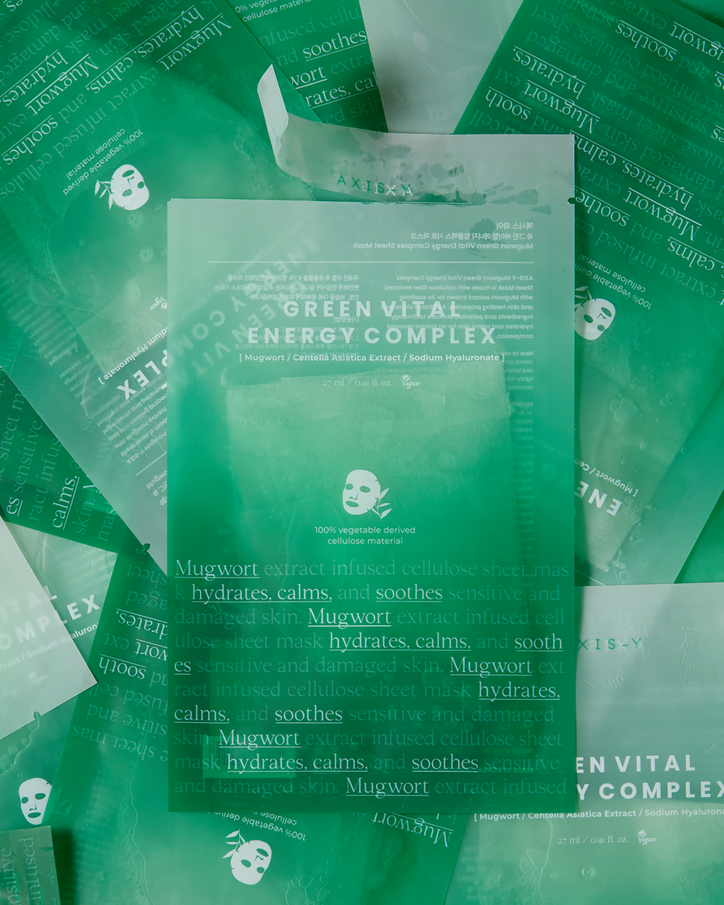 AXIS-Y - Mugwort Green Vital Energy Complex Hydrating and Soothing Sheet Mask 27ml x 5
