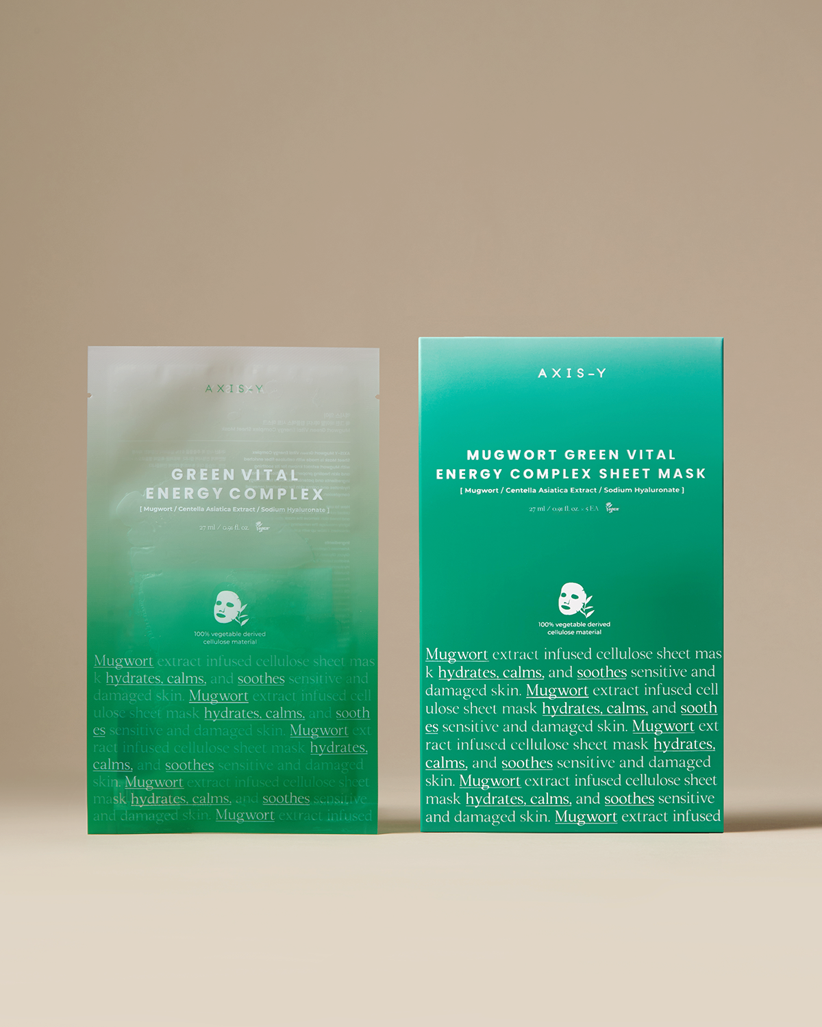 AXIS-Y - Mugwort Green Vital Energy Complex Hydrating and Soothing Sheet Mask 27ml x 5