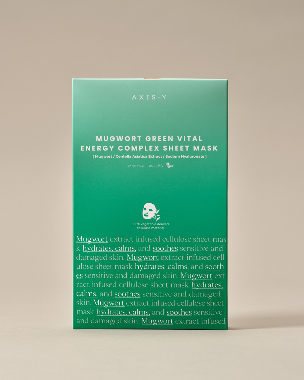 AXIS-Y - Mugwort Green Vital Energy Complex Hydrating and Soothing Sheet Mask 27ml x 5