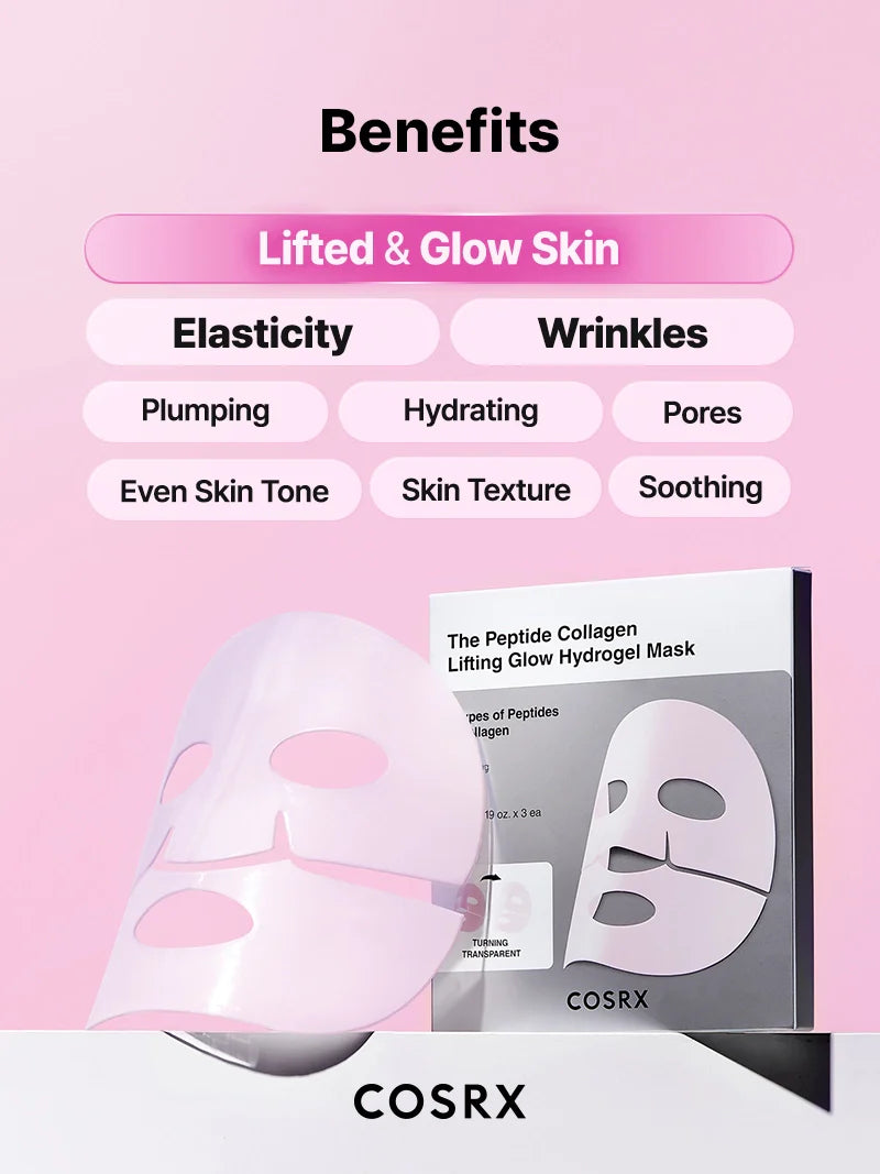 COSRX - The Peptide Collagen Lifting Glow Hydrogel Mask 34g x 3