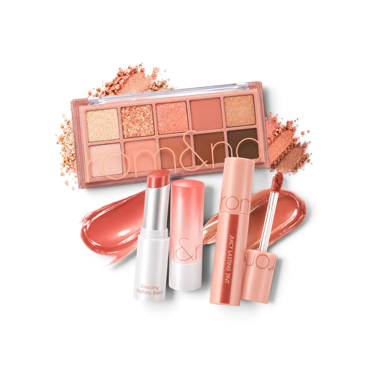 Rom&nd Cosmetics Bundle: rom&nd Glasting Melting Balm, Better Than Palette and The Juicy Lasting Tint