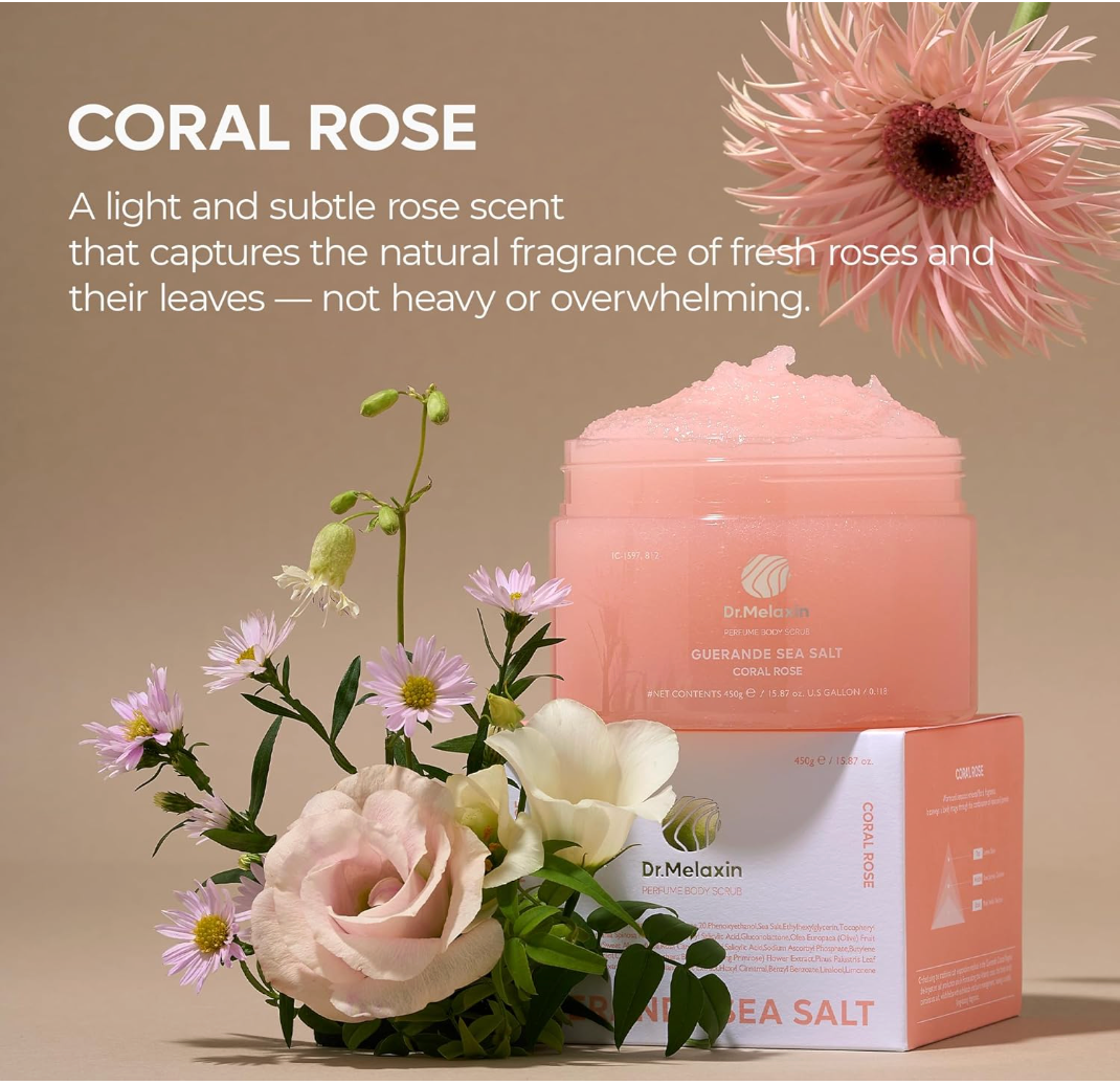 DR MELAXIN - Guerande Sea Salt Perfume Body Scrub Coral Rose 450g