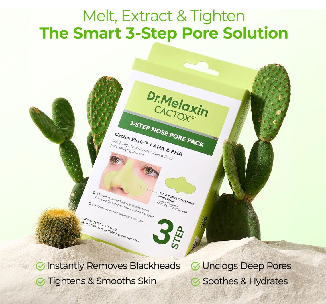 DR MELAXIN - CACTOX 3-STEP NOSE PORE PACK 3GX3EA