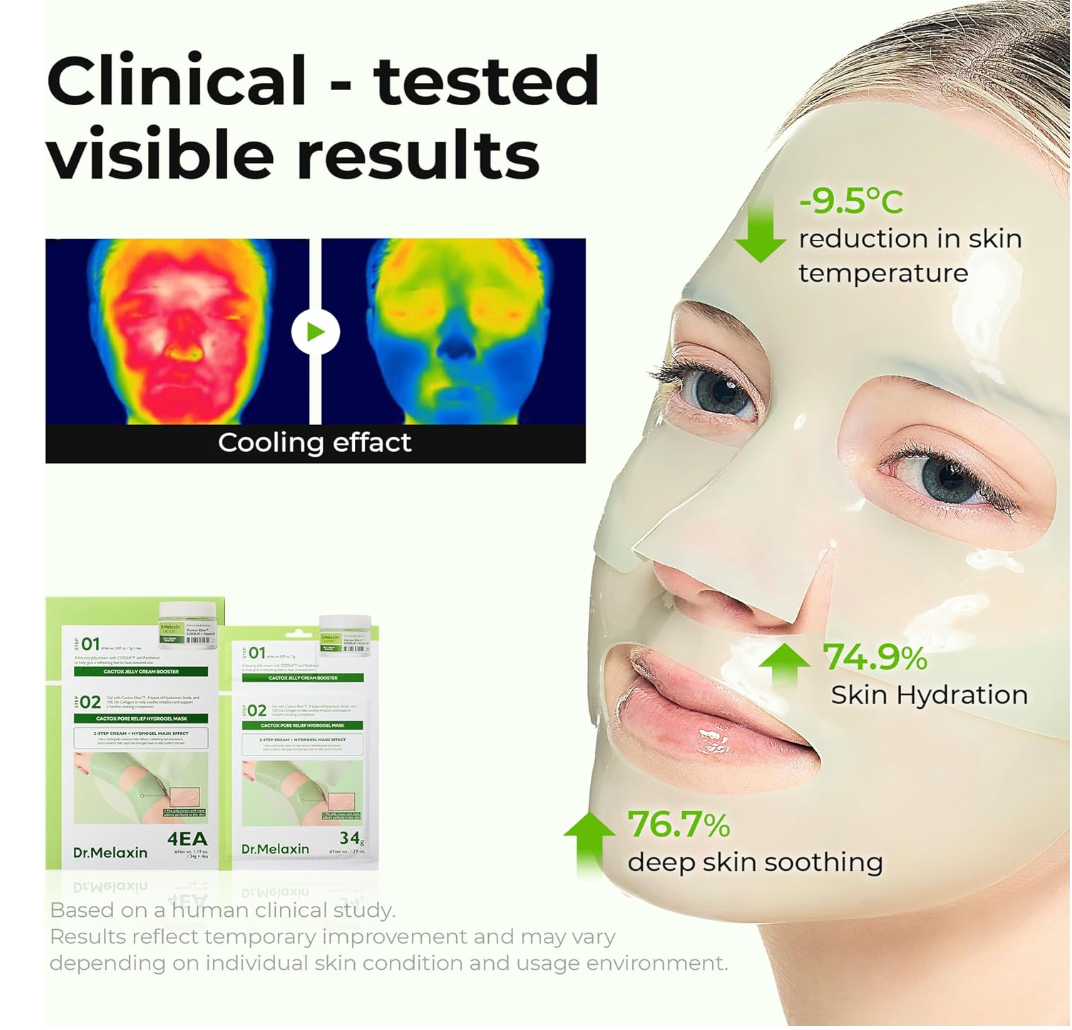 DR MELAXIN - Cactox Pore Relief Jelly Cream Hydrogel Mask 34gX4ea