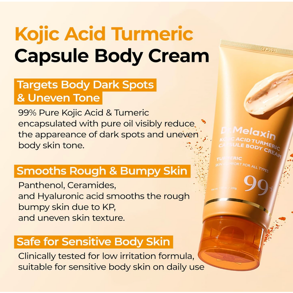 DR MELAXIN - Kojic Acid Turmeric Capsule Body Cream 200g