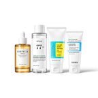 Skin Barrier Repair Bundle: COSRX Low pH Good Morning Gel Cleanser, Anua Heartleaf 77% Soothing Toner, SKIN1004 Madagascar Centella Ampoule and COSRX The Ceramide Skin Barrier Moisturizer