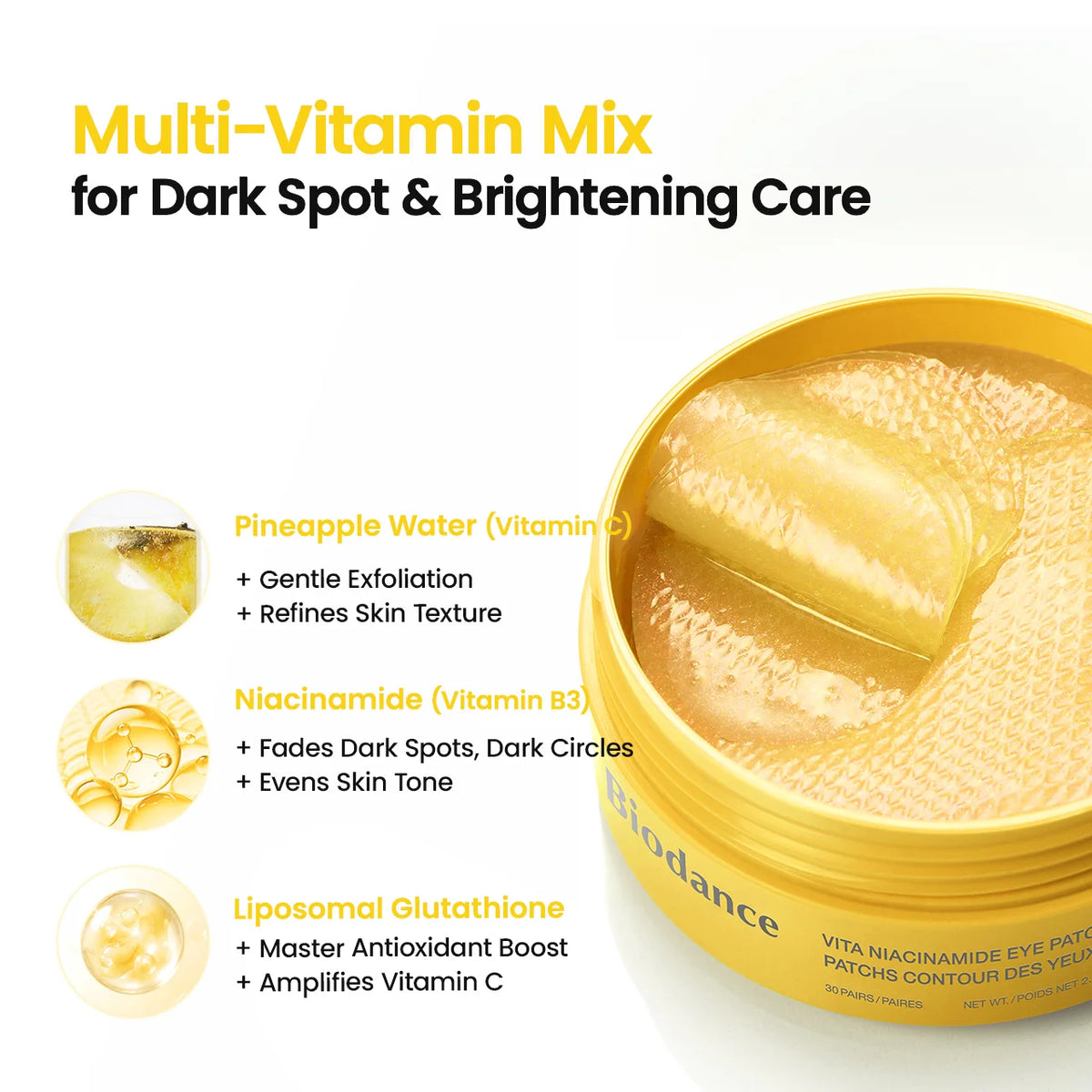 Biodance Vita Niacinamide Eye Patches (30 Pairs)